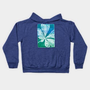 blue-green chestnut leaf Kids Hoodie